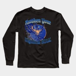 Awaken Your Mythical Soul Blue Phoenix Long Sleeve T-Shirt